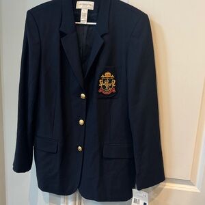 Liz Claiborne Dark Blue Jacket with Gold Accents